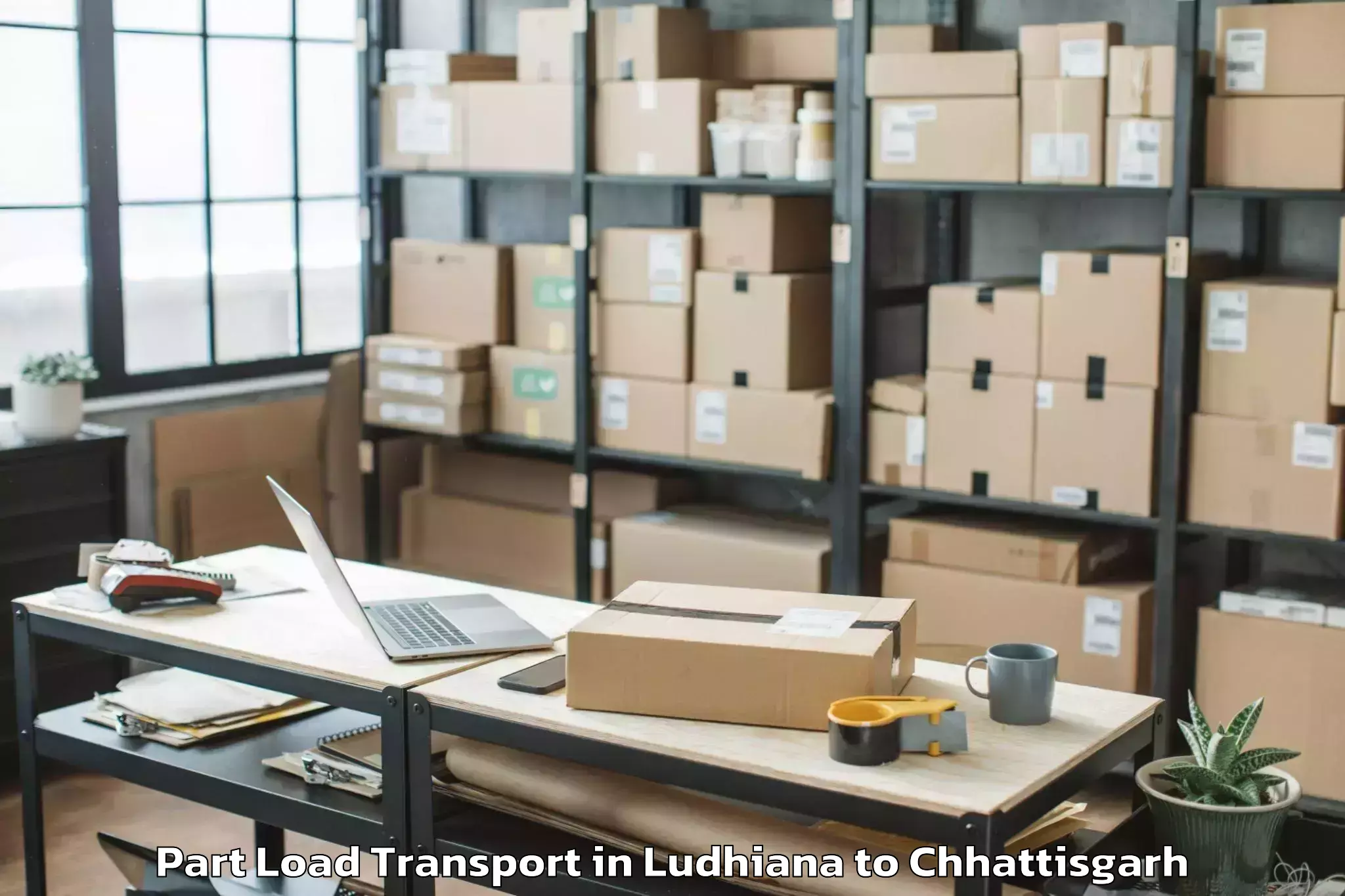 Book Ludhiana to Jagdalpur Part Load Transport